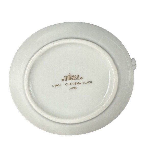 Mikasa Charisma Black Cream and Sugar Bowl with Lid Set Made in Japan L9050 - Picture 11 of 15